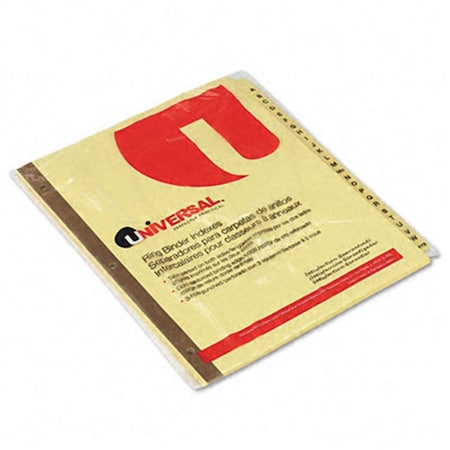 Universal Battery Universal  Plastic-Coated Tab Dividers  25 Alphabet Tabs  Letter  Buff  25 per Set UN33065